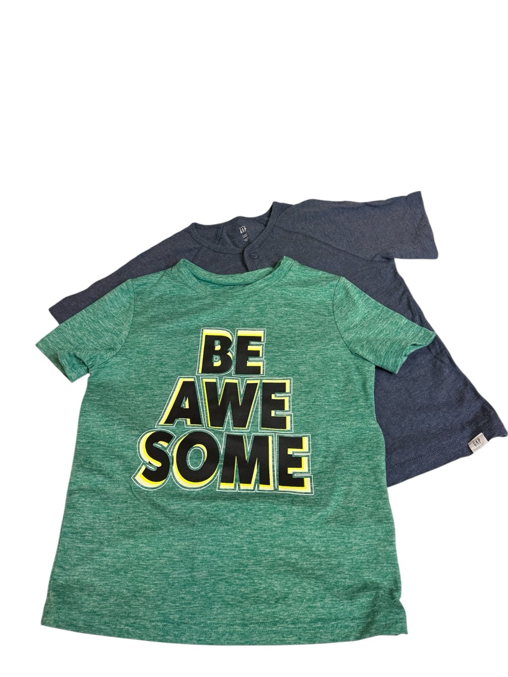 Boys Toddler Green & Blue 2 Piece Short Sleeves Tee Shirt Bundle 5T